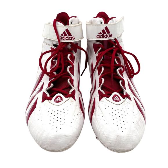 Adidas Quick Frame Football Cleats Men\'s Size 17 Red & White Athletic